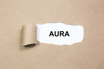 AURA, health and medical concept on torn paper - Image 