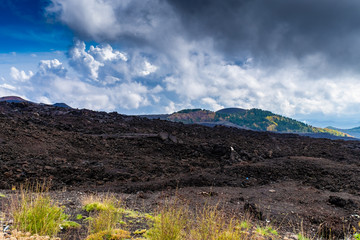 Fototapeta premium Etna national park view of volcanic landscape, Sicily.Adventure travel tourism.