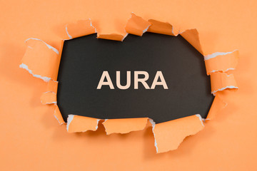 AURA, health and medical concept on torn paper - Image 