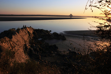 Baie du Mont-Saint-Michel au coucher de soleil