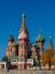 Fototapeta na wymiar View of Cathedral of Vasily the Blessed (Saint Basil's Cathedral) in Moscow, Russia.