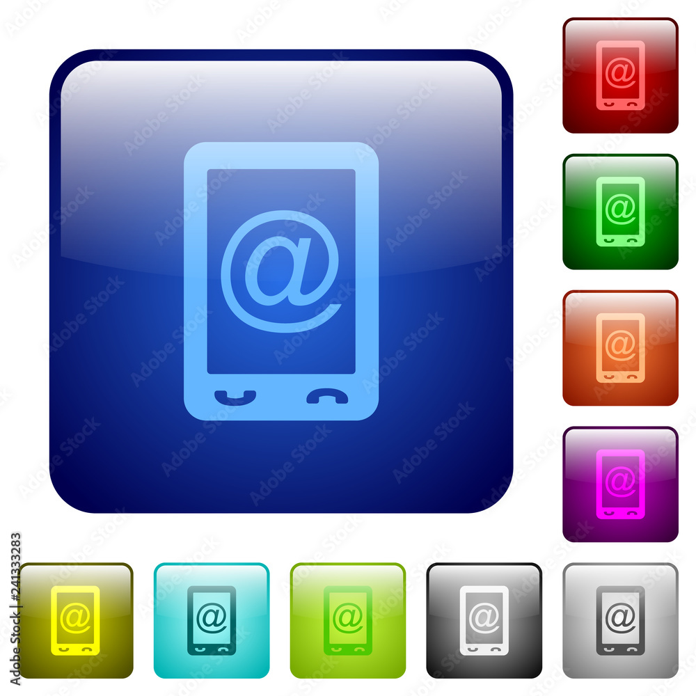 Poster mobile mailing color square buttons