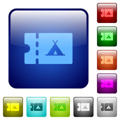 Camping discount coupon color square buttons