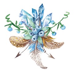 Fresh Tribal Vignette Wild Forest Wreath Design Element