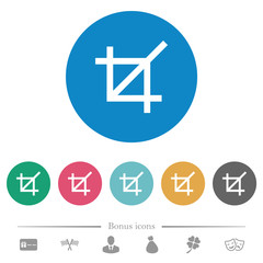 Crop tool flat round icons