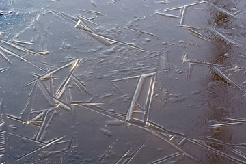 Frozen ice surface