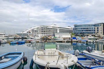 Fototapeta na wymiar Ocean Village, Sunborn hotel and casino Admiral in Gibraltar