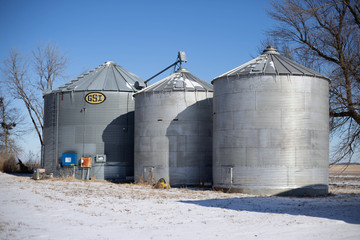 Obraz premium silos in farm