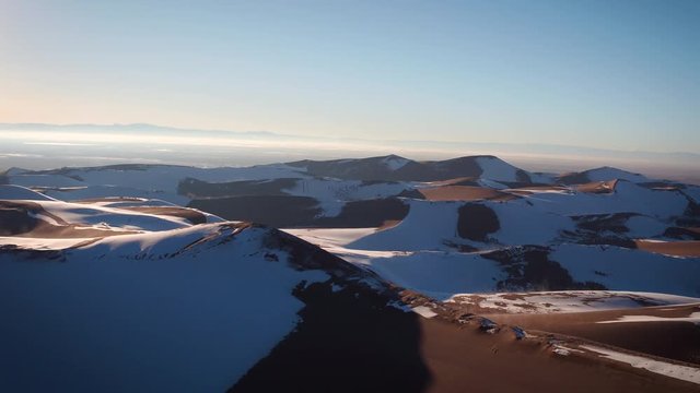 Aerial Drone Video of The Winter Landscape at The Great Sand Dunes in Alamosa, Colorado
