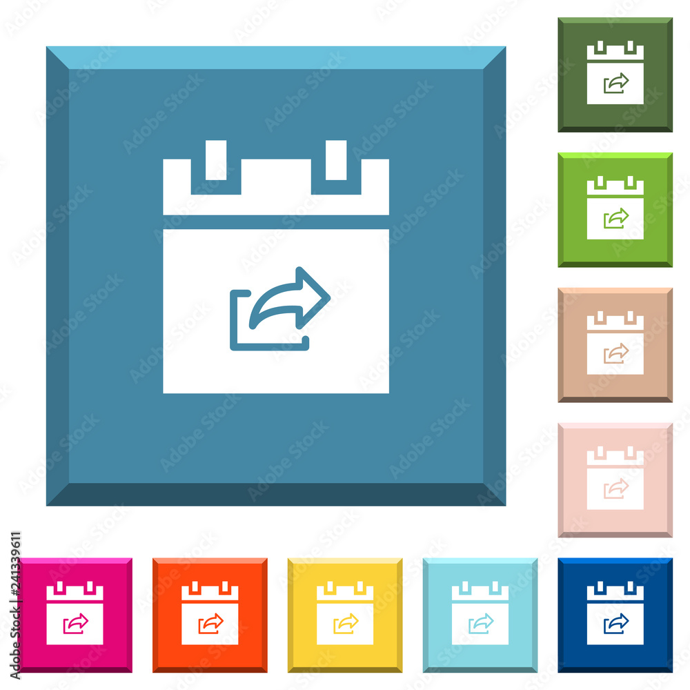 Poster export schedule item white icons on edged square buttons