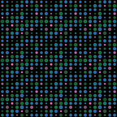 Seamless abstract pattern background with a variety of colored circles.
