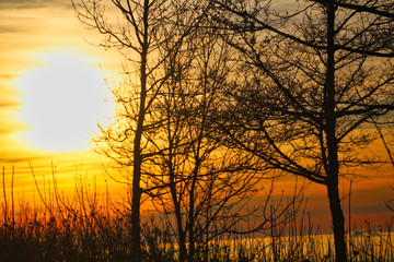 Sonnenuntergang am Schaumberg im Saarland