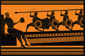 Odyssey Polyphemus titan attacked by Odysseus greek myth - 241341280