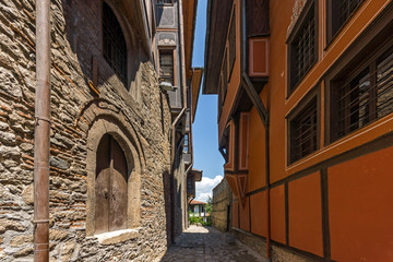 Fototapeta premium Houses from the period of Bulgarian revival in old town of city of Plovdiv, Bulgaria