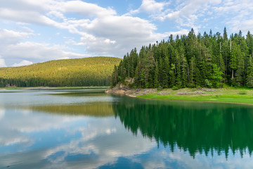 The magnificent Black Lake is located in the National Park Durmitor in the north of Montenegro.