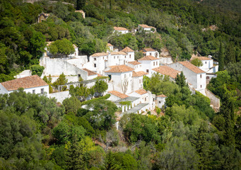 Fototapeta na wymiar Convent of Our Lady of Arrabida at Arrabida mountain range, Setúbal, Portugal