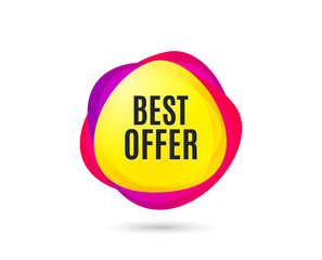 Best offer. Special price Sale sign. Advertising Discounts symbol. Gradient sale tag. Abstract shopping banner. Template for design. Vector