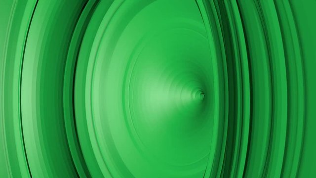 three-dimensional green figure deformed by circular waves. abstract background. 3d render