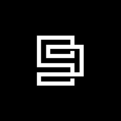 Modern Number 9 or Nine Logo Design, Digital Technology Style
