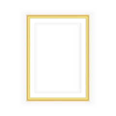 Obraz premium Realistic picture frame isolated on white background. Perfect for your presentations. Vector illustration EPS 10.