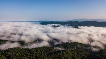 High angle view of landscape    Mountain in  Nan province Thailand