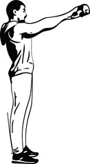 man with barbell doing squats in gym