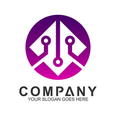 abstract tech logo template