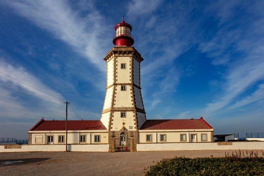 Lighthouse, Farol do Cabo Espichel, Cabo Espichel, Sesimbra, Alentejo, Portugal, Europe