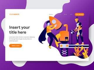 Landing page template of Startup Business Concept. Modern flat design concept of web page design for website and mobile website.Vector illustration