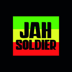 Naklejka na ściany i meble reggae rasta jah soldier flag poster jamaica