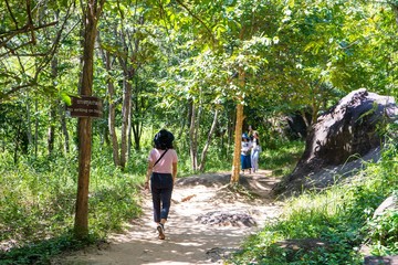 tourism walk to waterfall at Kbal Spean