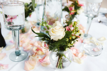 table setup, wedding guest table, reception layout