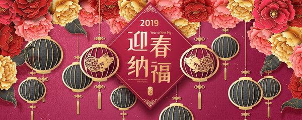 Year of the pig banner