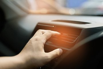 hot air conditioner in car, heat and warm, checking air 