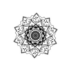 Black and White Mandala Illustration