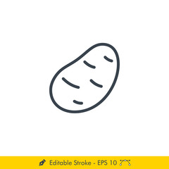 Potato Icon / Vector - In Line / Stroke Design