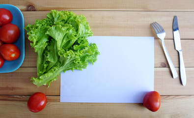 Vegetables for health. Foods concept on wood white background. Blank for design..
