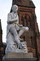 Fototapeta na wymiar Robert Burns statue, Dumfries, Scotland