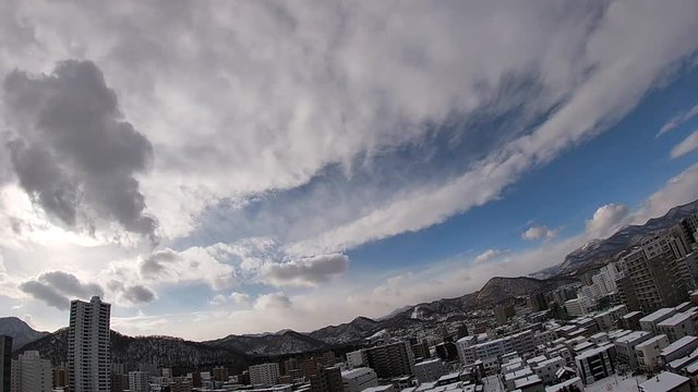 札幌の町並み　タイムラプス　go-pro