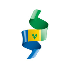 Saint Vincent and the Grenadines flag, vector illustration on a white background