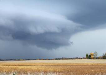 Fototapeta premium Wall Cloud Over Farm Field