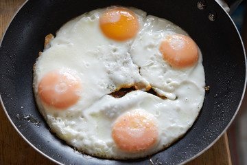 Egg in cooking pan