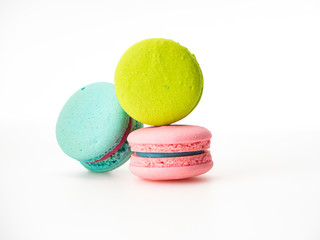 Sweet three macarons love on white