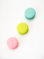 Sweet three macarons love on white
