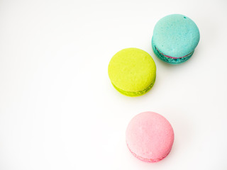 Sweet three macarons love on white