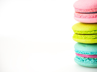 Sweet three macarons love on white