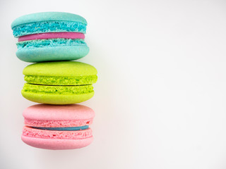 Sweet three macarons love on white