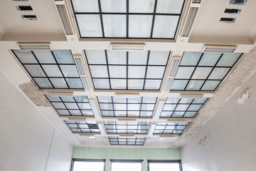 glass ceiling under construction