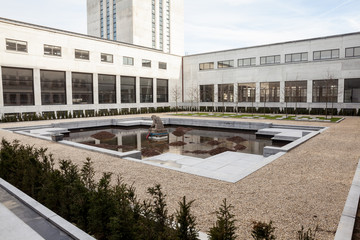 courtyard with pond