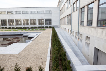 courtyard with pond